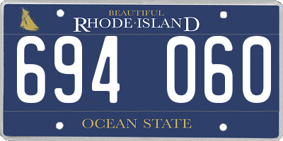 RI license plate 694060