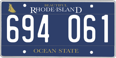 RI license plate 694061