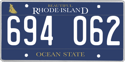 RI license plate 694062
