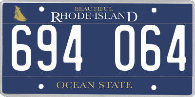 RI license plate 694064