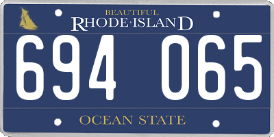 RI license plate 694065