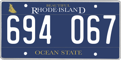 RI license plate 694067