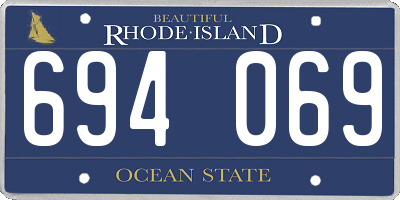 RI license plate 694069