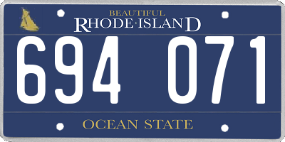 RI license plate 694071