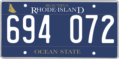 RI license plate 694072