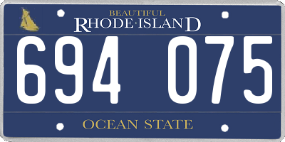 RI license plate 694075