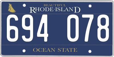 RI license plate 694078