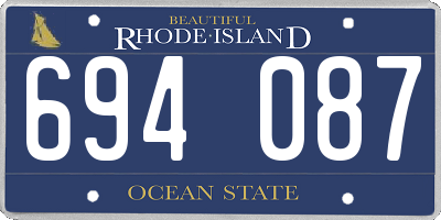 RI license plate 694087