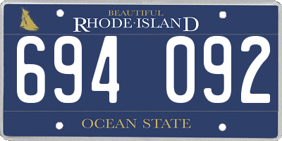 RI license plate 694092