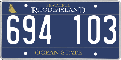 RI license plate 694103