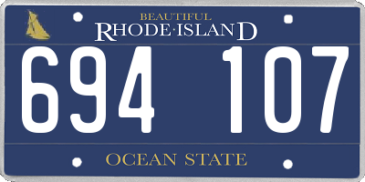 RI license plate 694107
