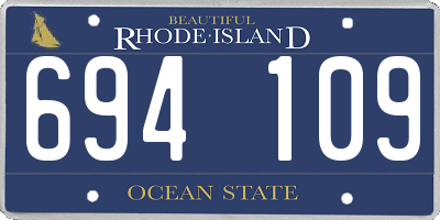 RI license plate 694109