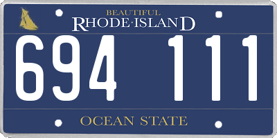 RI license plate 694111
