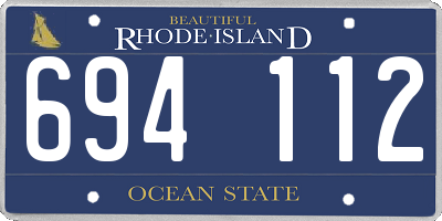 RI license plate 694112