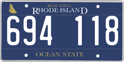 RI license plate 694118