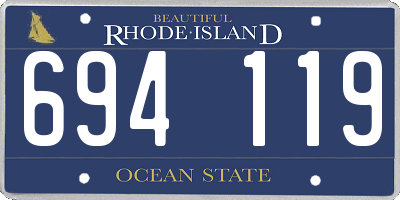 RI license plate 694119