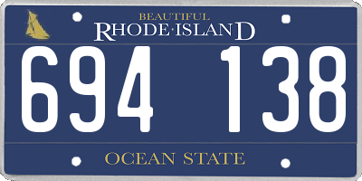 RI license plate 694138