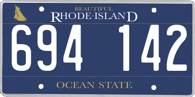 RI license plate 694142