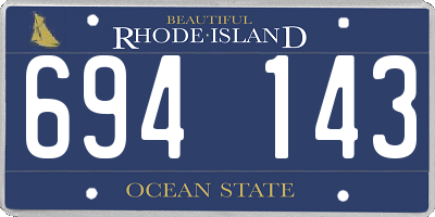 RI license plate 694143