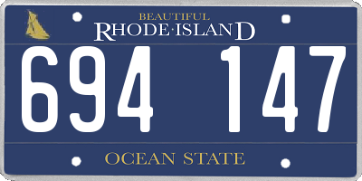 RI license plate 694147