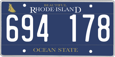 RI license plate 694178