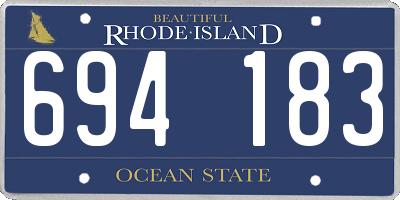 RI license plate 694183