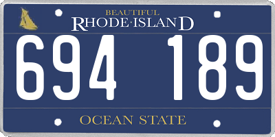 RI license plate 694189