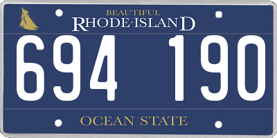 RI license plate 694190