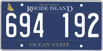 RI license plate 694192