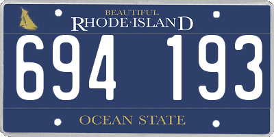 RI license plate 694193