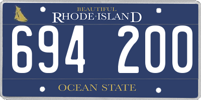 RI license plate 694200