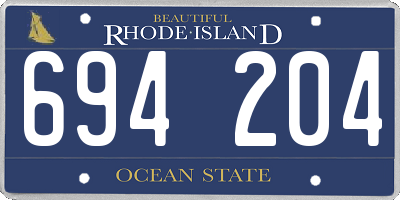 RI license plate 694204