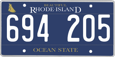 RI license plate 694205
