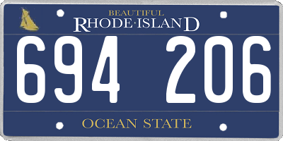RI license plate 694206