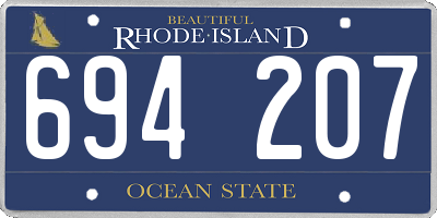 RI license plate 694207