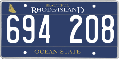 RI license plate 694208
