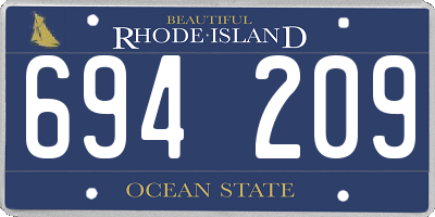 RI license plate 694209