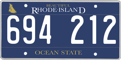 RI license plate 694212
