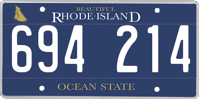 RI license plate 694214