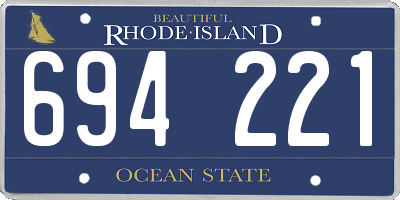 RI license plate 694221