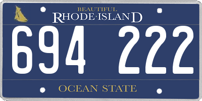 RI license plate 694222