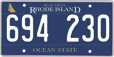 RI license plate 694230