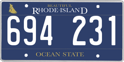 RI license plate 694231