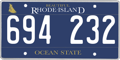 RI license plate 694232