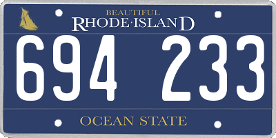 RI license plate 694233
