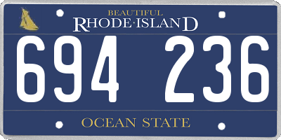 RI license plate 694236