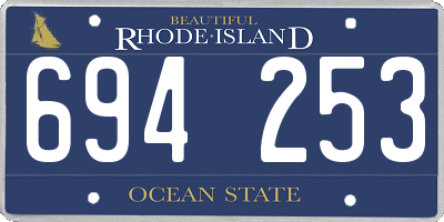 RI license plate 694253