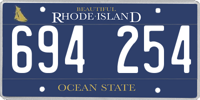 RI license plate 694254