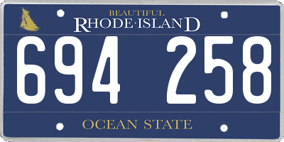 RI license plate 694258