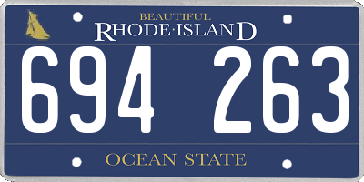 RI license plate 694263